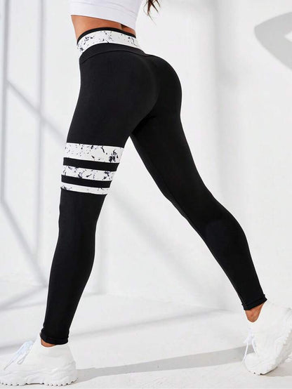 Bombshell V-Waist Striped Socks Leggings
