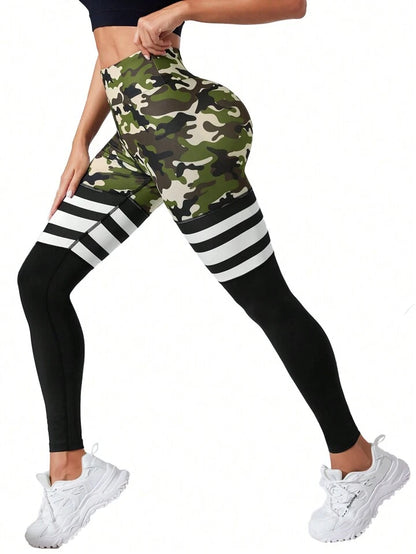 Bombshell Camo Striped Socks Leggings