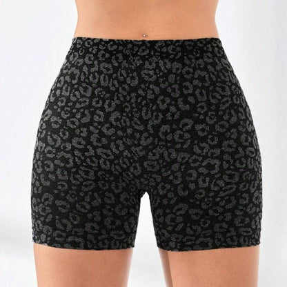 BLACK LEOPARD V-BACK SHORTS