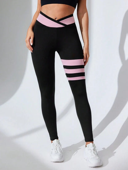 Bombshell V-Waist Striped Socks Leggings