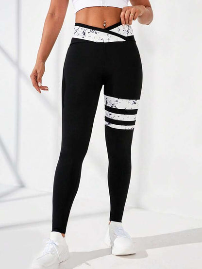 Bombshell V-Waist Striped Socks Leggings