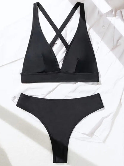 CROSS BACK TWO-PIECE SWIMSUIT