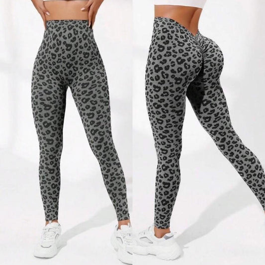 BLACK LEOPARD V-BACK LEGGINGS