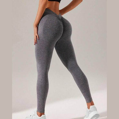 heather grey v-back leggings