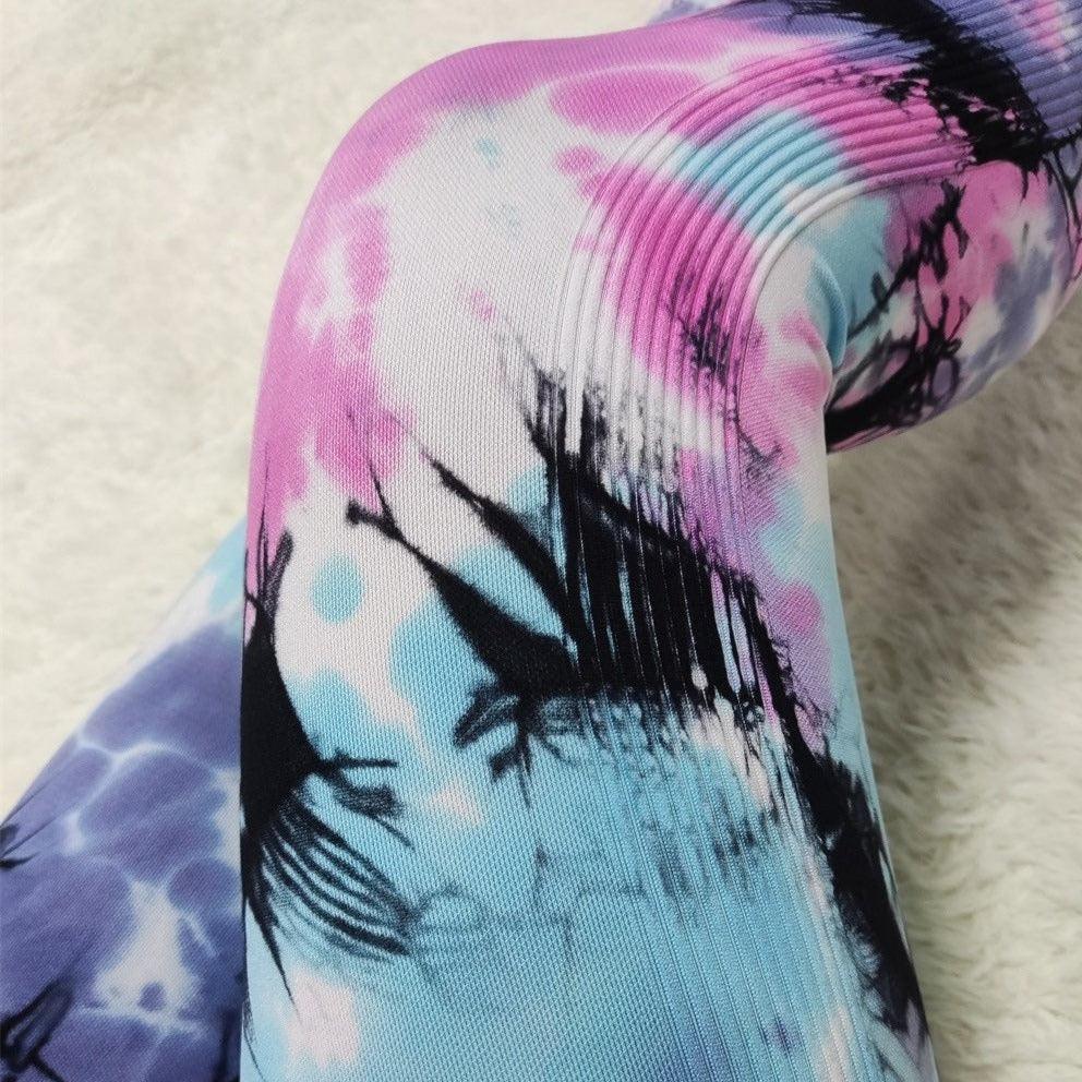 Multicolor Scrunched Tie Dye Leggings - Collection