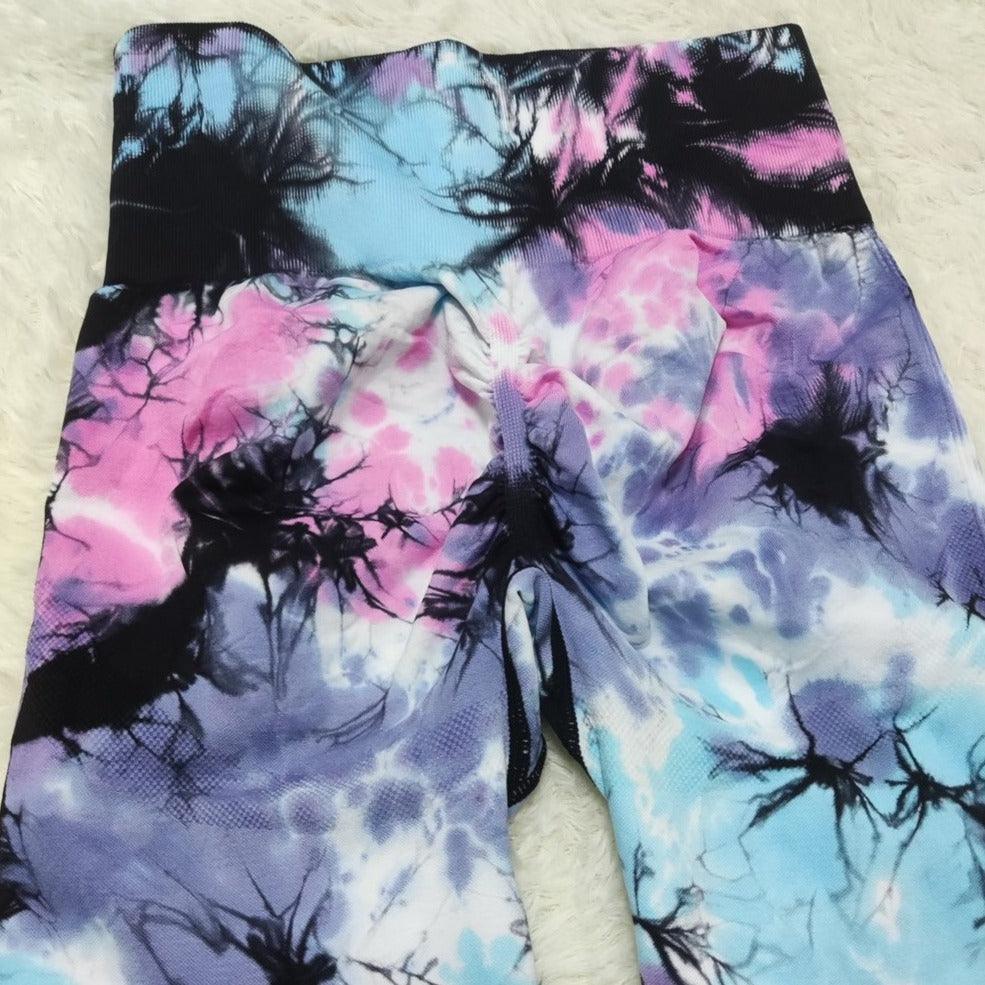 Multicolor Scrunched Tie Dye Leggings - Collection