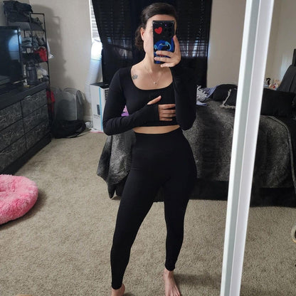 SEAMLESS RIBBED LEGGINGS SET - Activewear Sale!