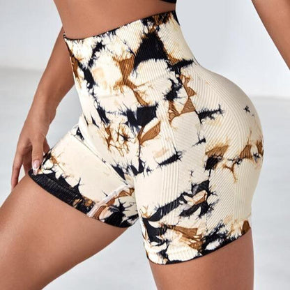 Multicolor Scrunched Tie Dye Shorts - Collection