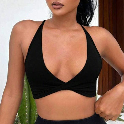 TWIST FRONT BACKLESS SPORTS BRA