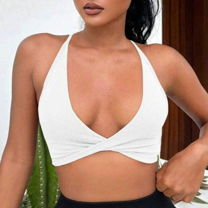 TWIST FRONT BACKLESS SPORTS BRA