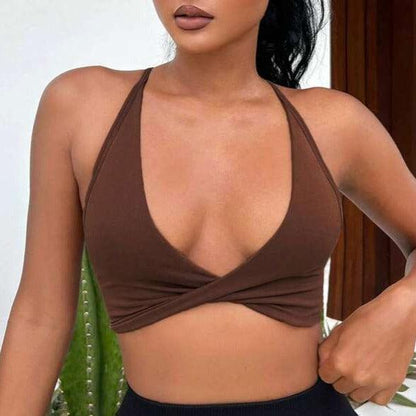 TWIST FRONT BACKLESS SPORTS BRA