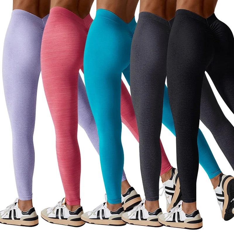 V-back Scrunch Leggings Seamless Workout Gym Leggings For Women