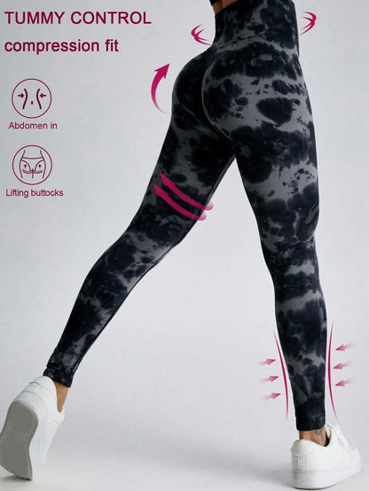 black tie dye leggings