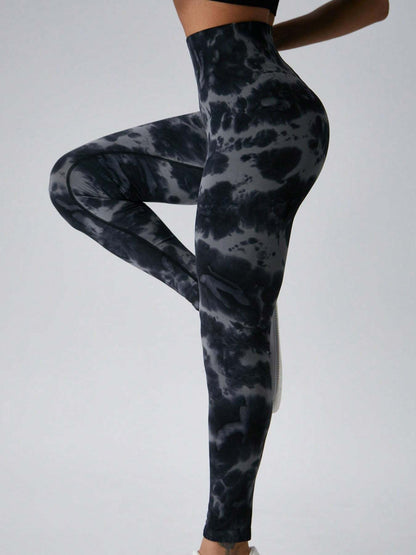 black tie dye leggings