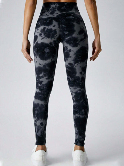 black tie dye leggings