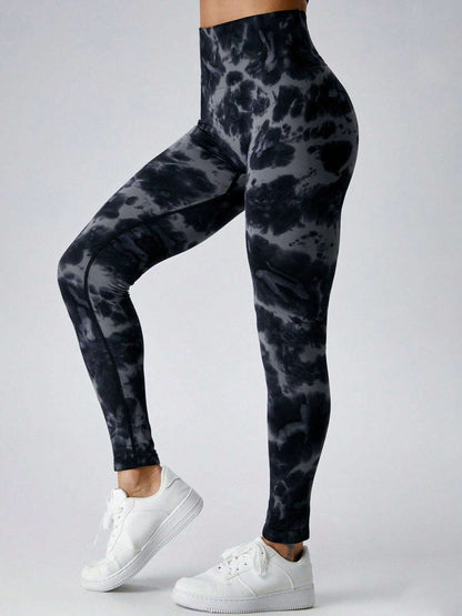 black tie dye leggings