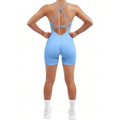 CRISS CROSS BACK WORKOUT ROMPERS