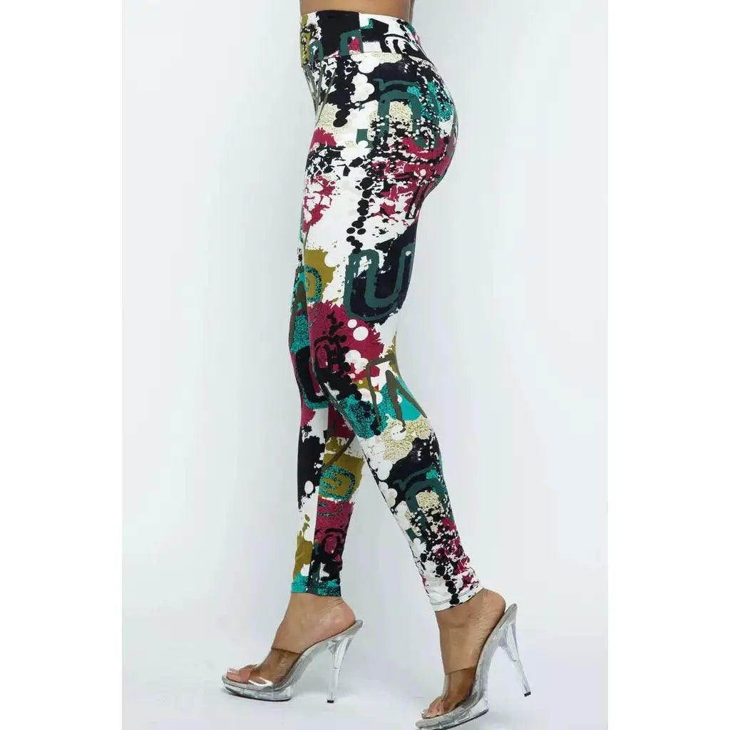 ABSTRACT BRUSHED LEGGINGS - Activewear Sale!
