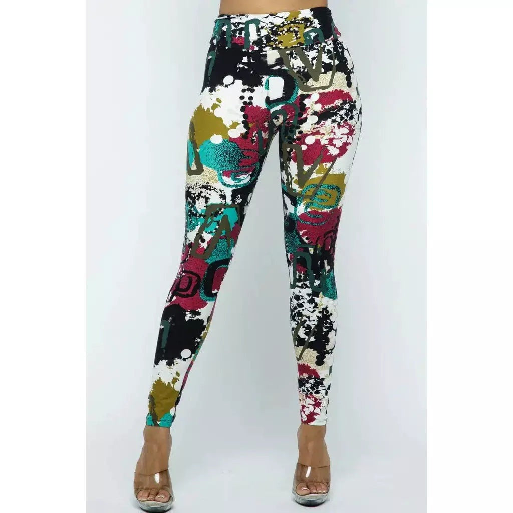 ABSTRACT BRUSHED LEGGINGS - Activewear Sale!
