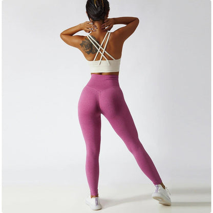 BAD BEHAVIOR SCRUNCH LEGGINGS - Marled Pink