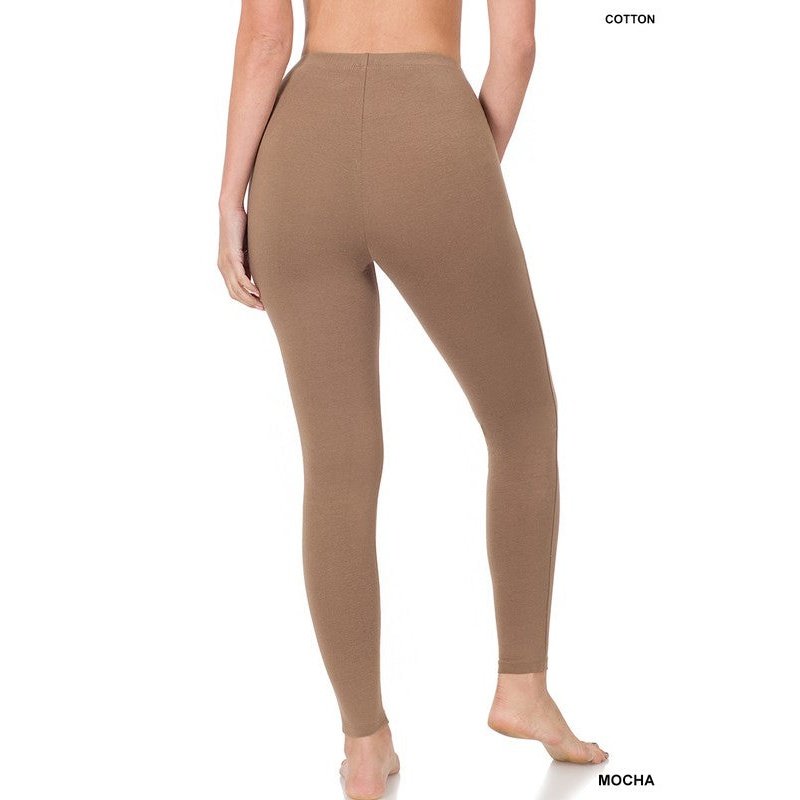 Basic High Waist Cotton Leggings - 25 Colorways