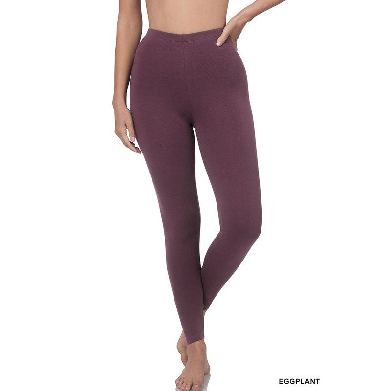 Basic High Waist Cotton Leggings - 25 Colorways