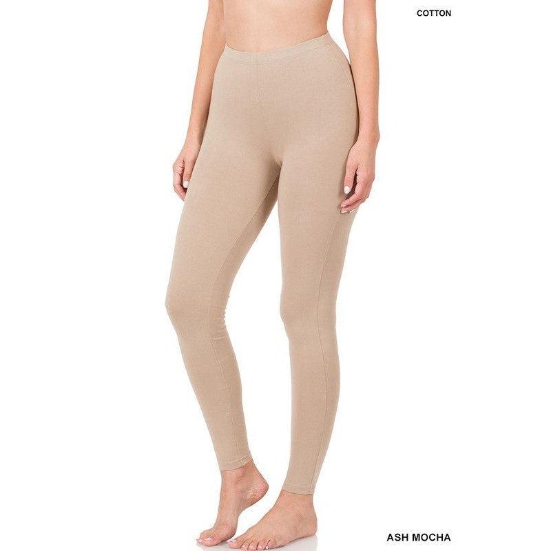 Basic High Waist Cotton Leggings - 25 Colorways