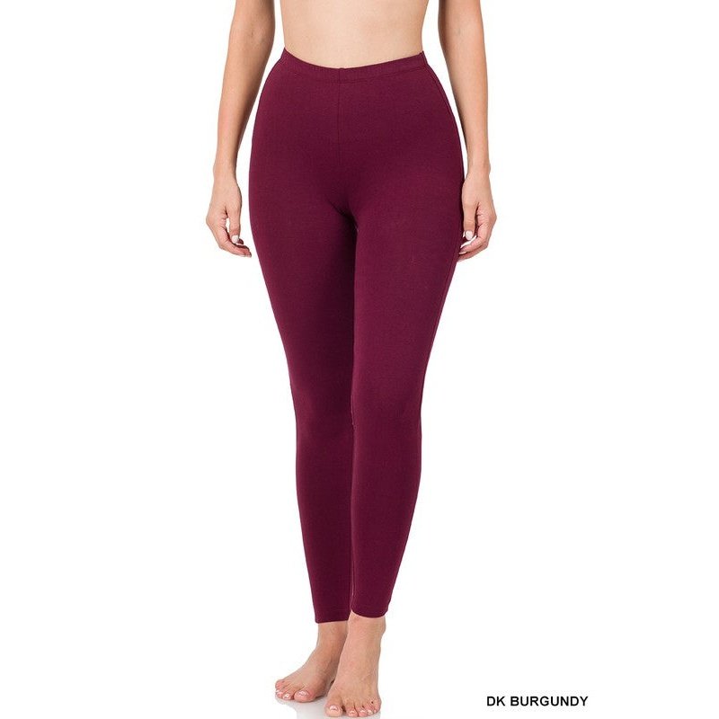 Basic High Waist Cotton Leggings - 25 Colorways