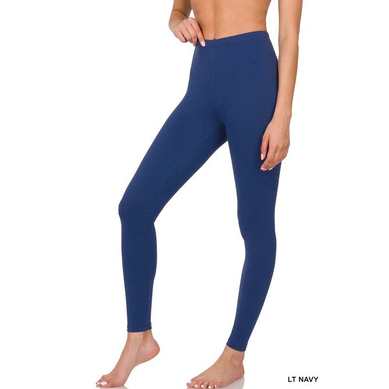 Basic High Waist Cotton Leggings - 25 Colorways
