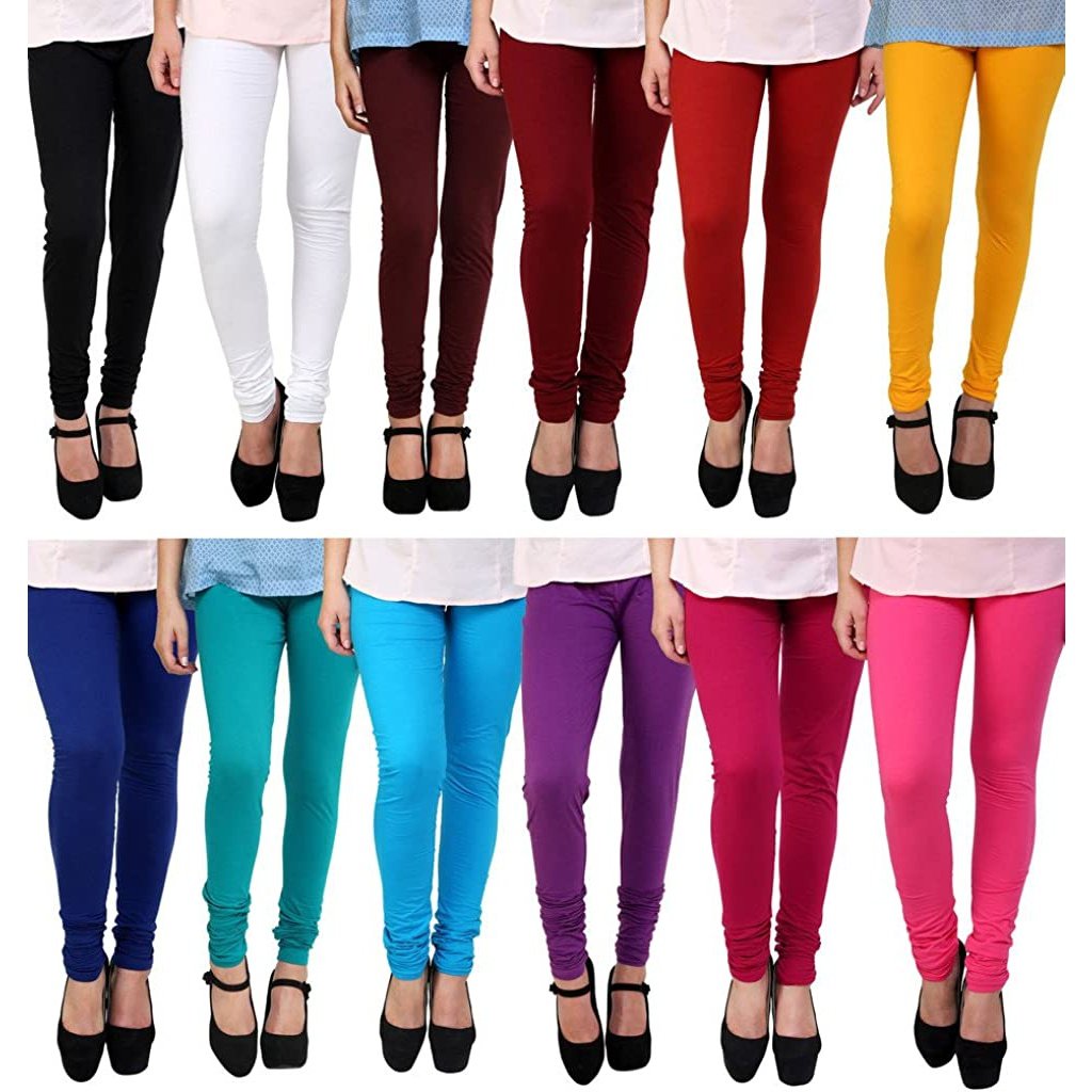Basic High Waist Cotton Leggings - 25 Colorways
