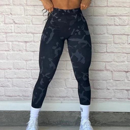 CAMO SCRUNCH LEGGINGS - Black