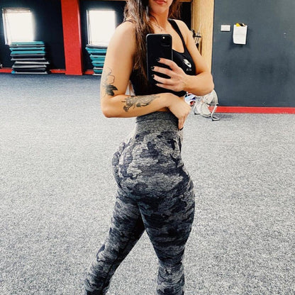 CAMO SEAMLESS LEGGINGS - Black