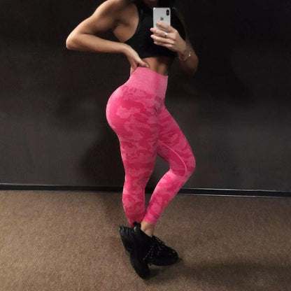 CAMO SEAMLESS LEGGINGS - Magenta