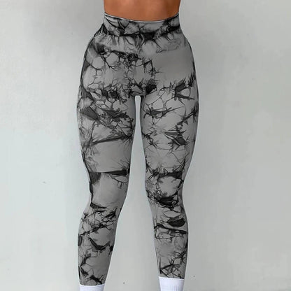 Grey & Black Marble Scrunch Butt Leggings