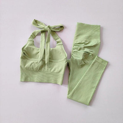 HALTER SCRUNCH BUTT LEGGINGS SET - 5 Colorways
