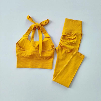 HALTER SCRUNCH BUTT LEGGINGS SET - 5 Colorways