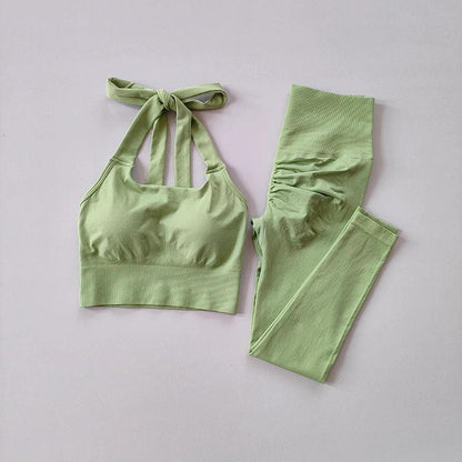 HALTER SCRUNCH BUTT LEGGINGS SET - 5 Colorways