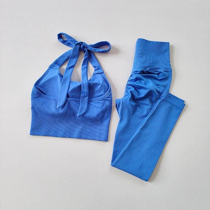 HALTER SCRUNCH BUTT LEGGINGS SET - 5 Colorways