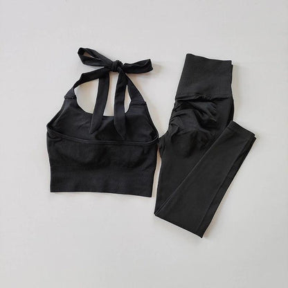 HALTER SCRUNCH BUTT LEGGINGS SET - 5 Colorways