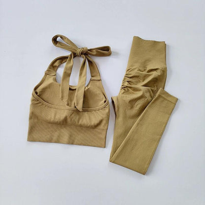 HALTER SCRUNCH BUTT LEGGINGS SET - 5 Colorways