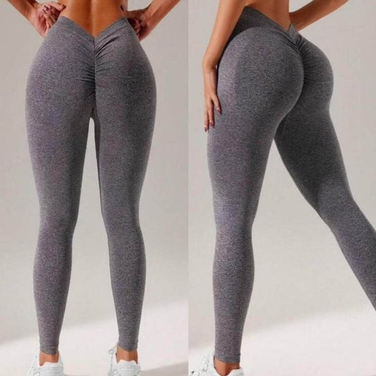 heather grey v-back leggings