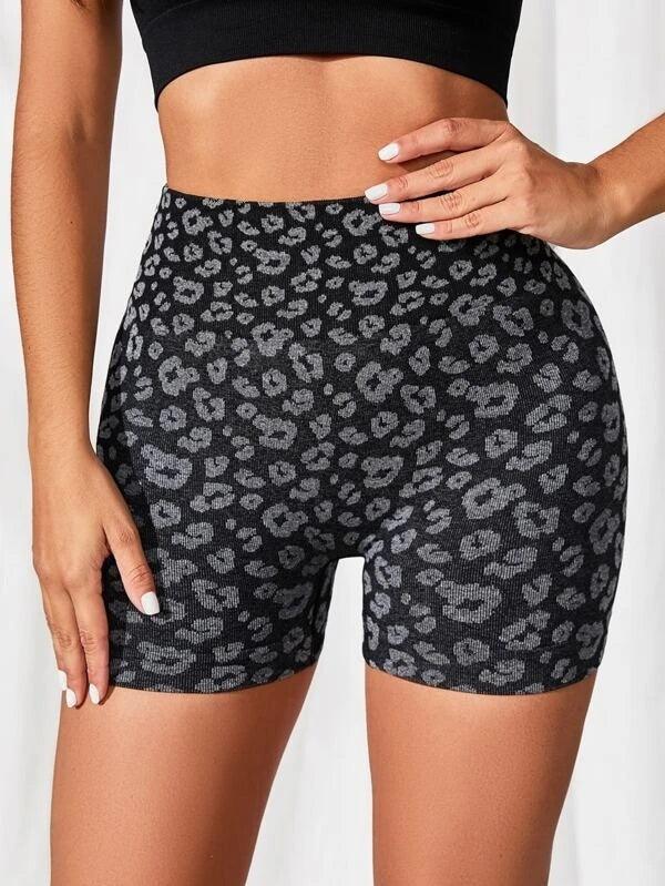 Leopard Print Scrunch Shorts