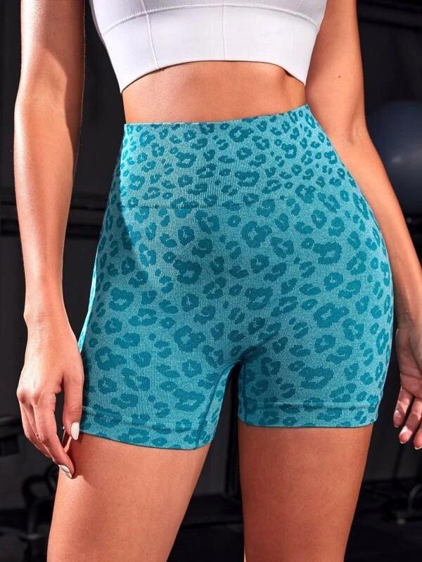 Leopard Print Scrunch Shorts