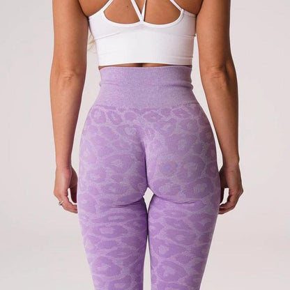 LEOPARD SEAMLESS LEGGINGS - Lilac