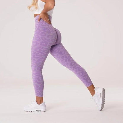 LEOPARD SEAMLESS LEGGINGS - Lilac