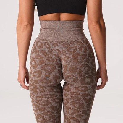 LEOPARD SEAMLESS LEGGINGS - Mocha