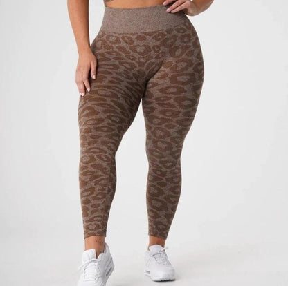 LEOPARD SEAMLESS LEGGINGS - Mocha