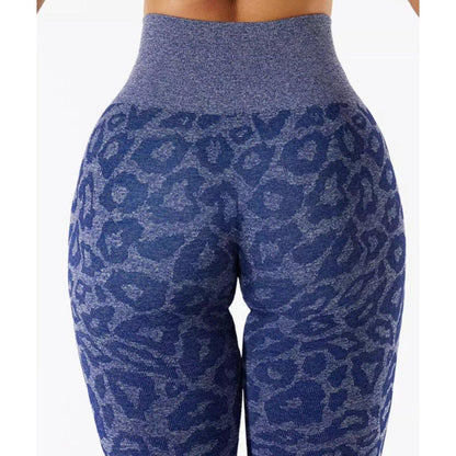 LEOPARD SEAMLESS LEGGINGS - Navy