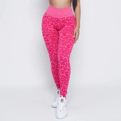LEOPARD SEAMLESS LEGGINGS - Pink
