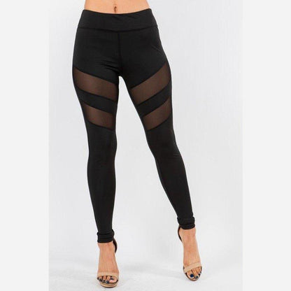 MESH PANEL THIGH LEGGINGS - Activewear Sale!